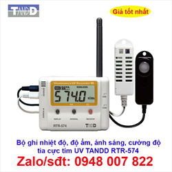 Thiết bị tự ghi ánh sáng, nhiệt độ, độ ẩm, UV TANDD RTR-574